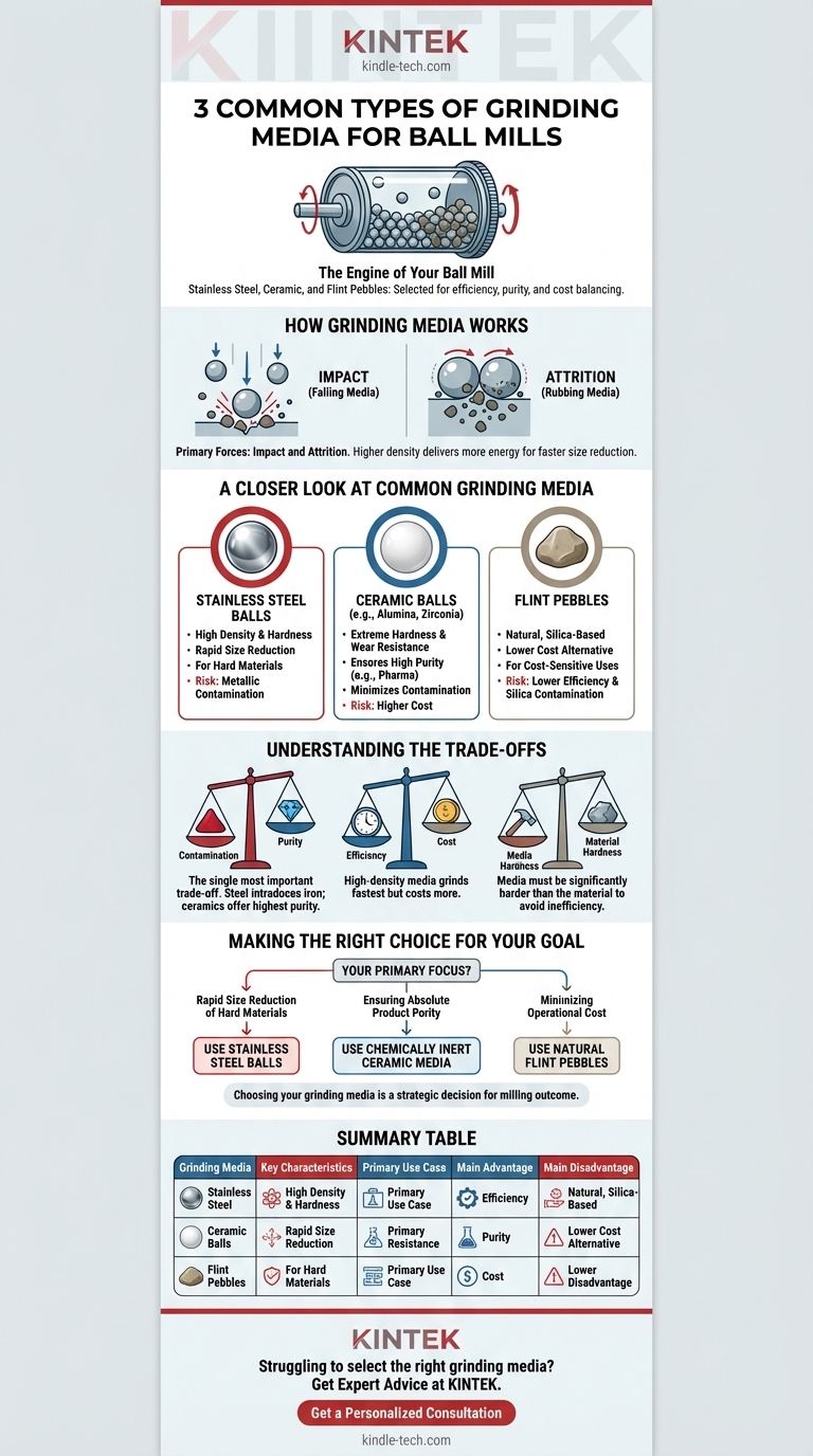 ¿Cuáles son los tres tipos de medios de molienda que se utilizan comúnmente en los molinos de bolas? Elija el medio adecuado para su proceso de molienda Guía Visual