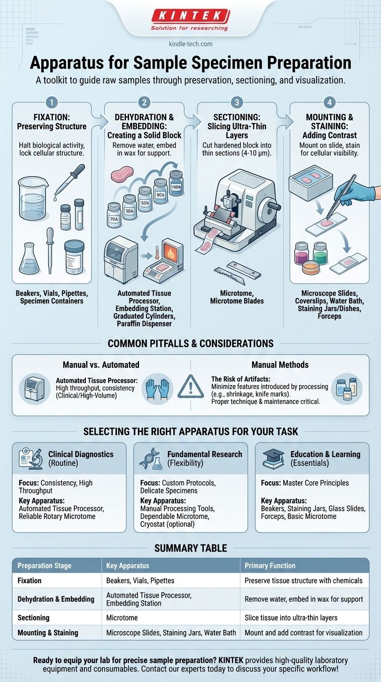 Welche Apparatur wird bei der Präparation von Probenmaterial verwendet? Ein Leitfaden für das wesentliche Laborwerkzeug Visuelle Anleitung