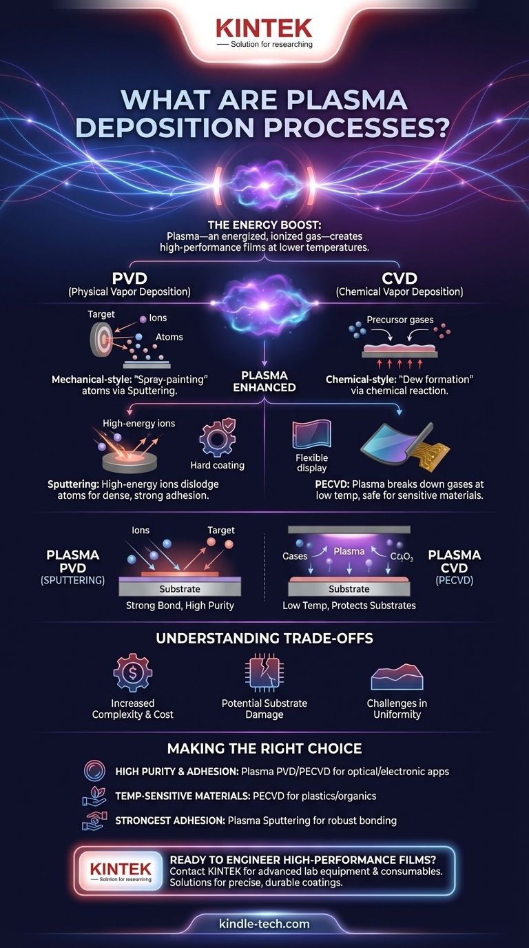 What are plasma deposition processes? Achieve High-Performance Thin Films at Lower Temperatures Visual Guide
