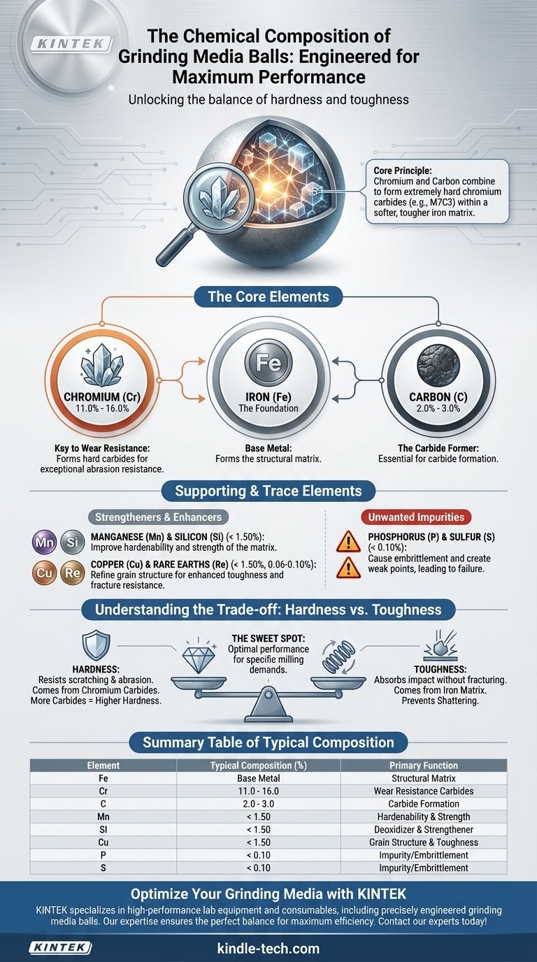 What is the chemical composition of grinding media balls? Achieve Optimal Wear Resistance and Toughness Visual Guide
