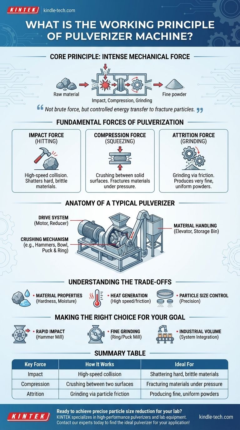 What is the working principle of pulverizer machine? Master Impact, Compression & Grinding Forces Visual Guide