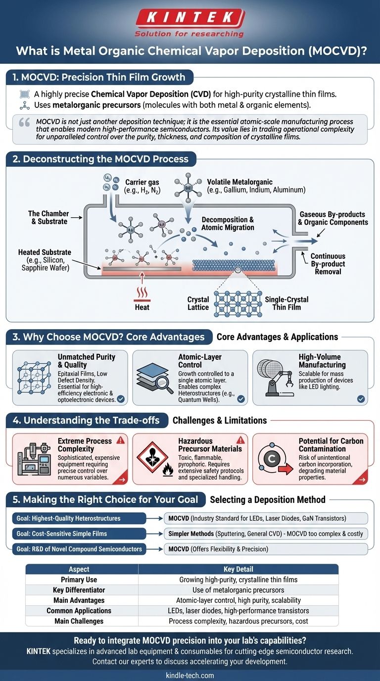 금속유기화학기상증착(MOCVD)이란 무엇인가? 반도체용 고순도 박막 성장을 마스터하세요 시각적 가이드