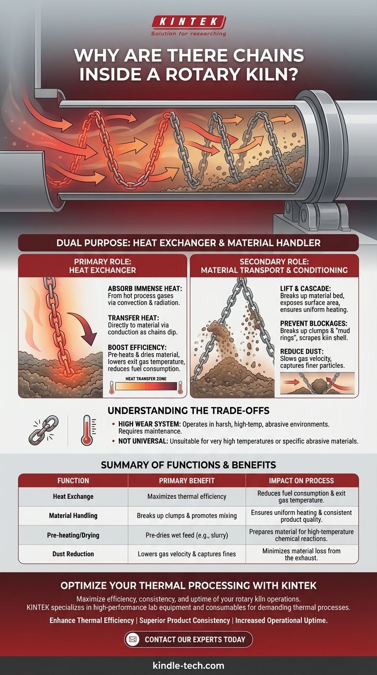 ロータリーキルン内にチェーンがあるのはなぜですか？内部熱交換で効率と制御を向上させる ビジュアルガイド
