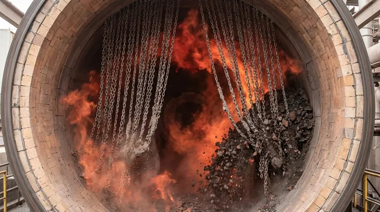 为什么回转窑内部会有链条？通过内部热交换提高效率和控制