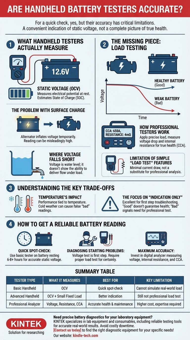 Os testadores de bateria portáteis são precisos? Compreenda as suas limitações para diagnósticos fiáveis. Guia Visual