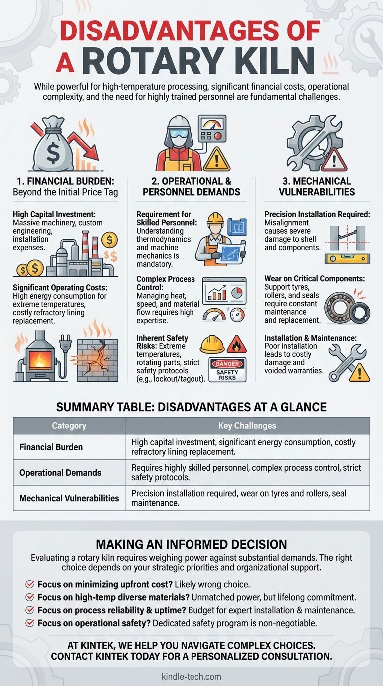 Quais são as desvantagens de um forno rotativo? Altos Custos e Desafios Operacionais Guia Visual