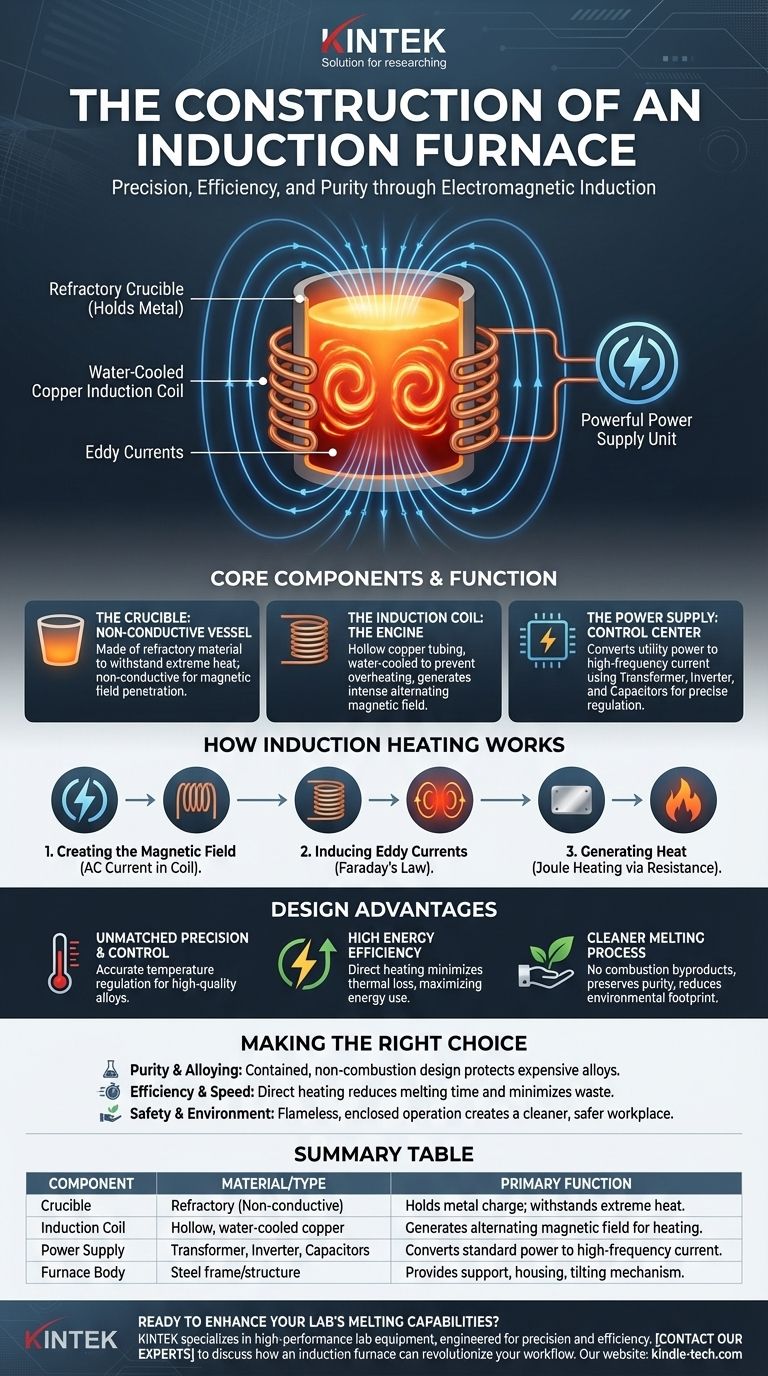 What is the construction of an induction furnace? A Guide to Core Components & Melting Principles Visual Guide