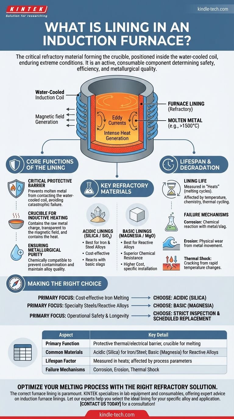 Qu'est-ce que le revêtement dans un four à induction ? Le réfractaire critique qui protège votre bain de fusion Guide Visuel
