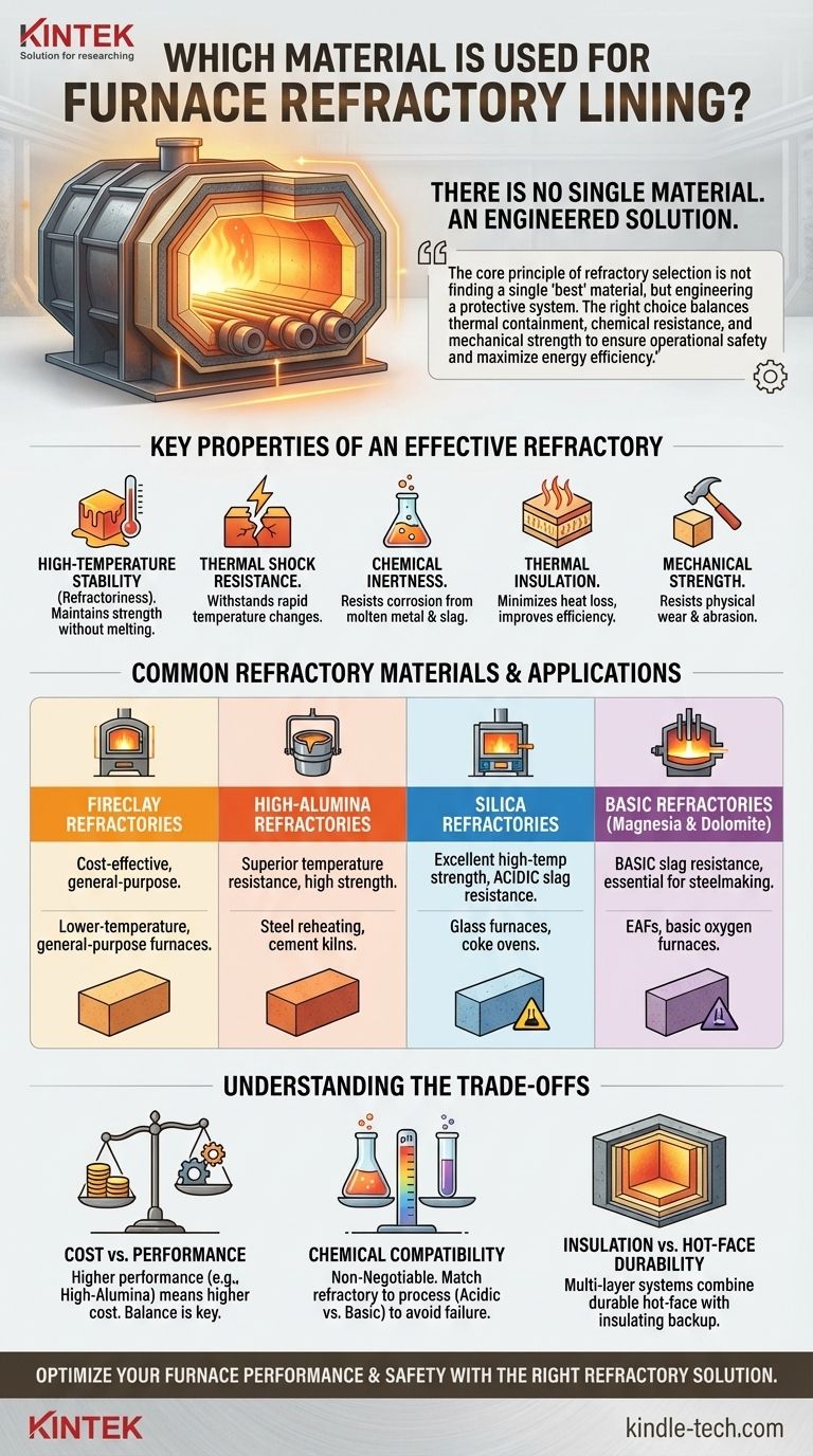 ¿Qué material se utiliza para el revestimiento refractario en un horno? Seleccione el revestimiento adecuado para su proceso Guía Visual