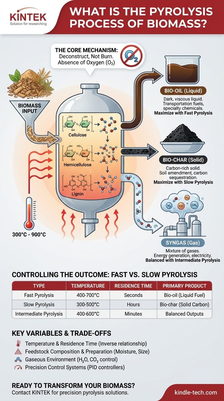 Qual é o processo de pirólise da biomassa? Transformando resíduos em bio-carvão, bio-óleo e gás de síntese valiosos Guia Visual