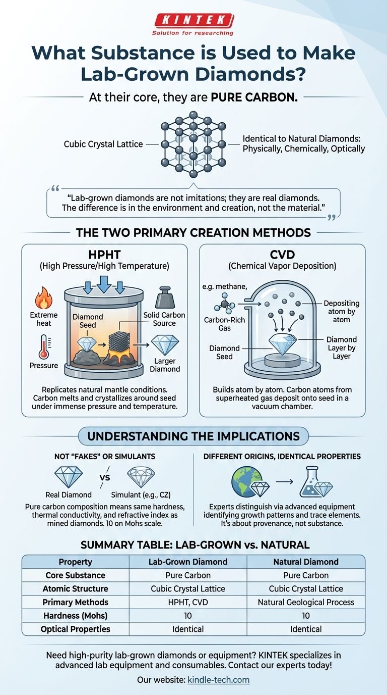 合成ダイヤモンドの製造に使用される物質は何ですか？純粋な炭素、天然ダイヤモンドと同一 ビジュアルガイド