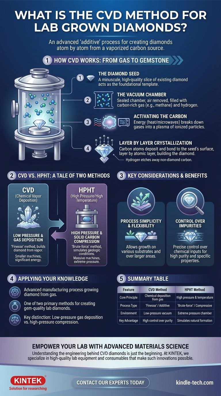 Cos'è il metodo CVD per i diamanti coltivati in laboratorio? Coltivare una gemma dal gas Guida Visiva