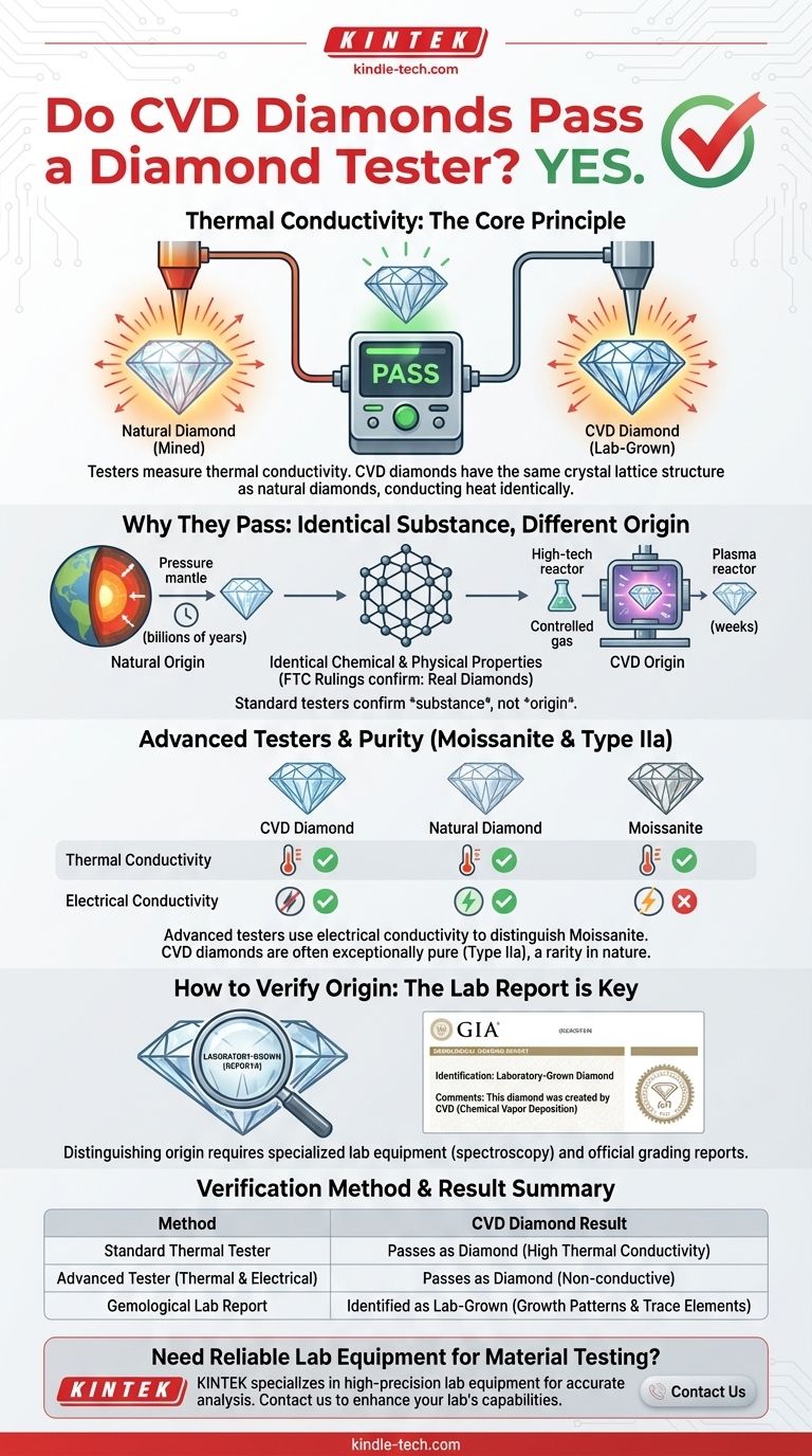 Bestehen CVD-Diamanten den Diamantentester? Ja, es sind echte Diamanten. Visuelle Anleitung