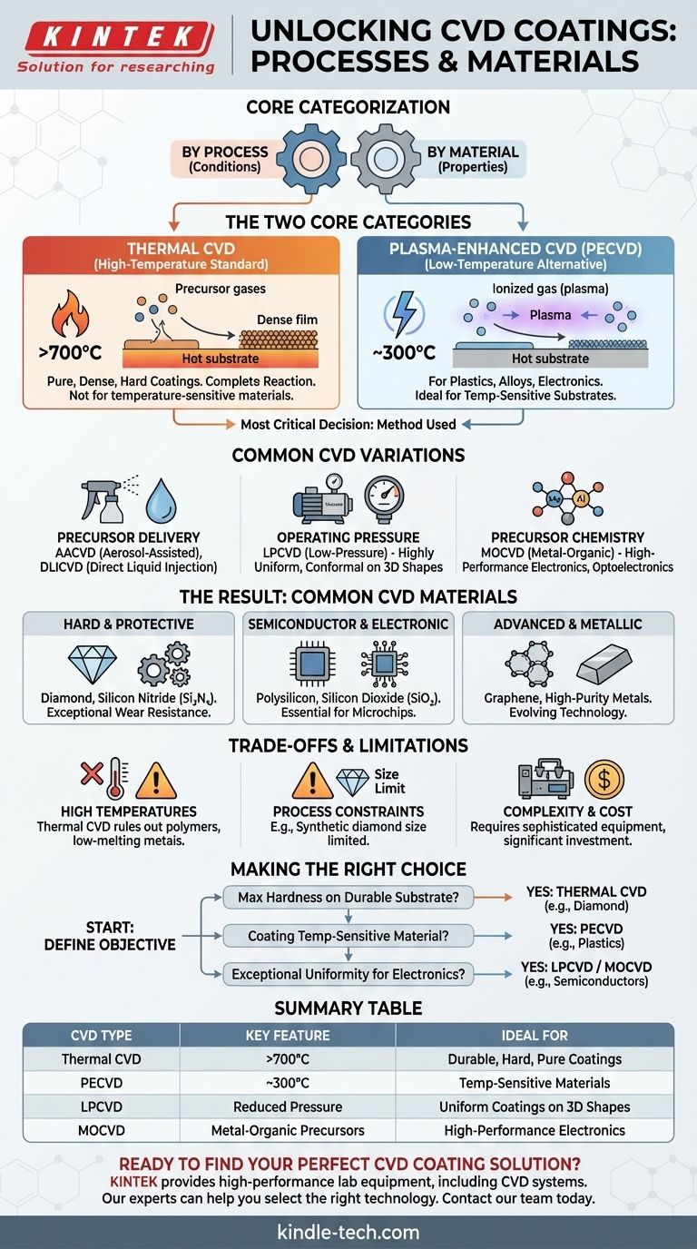 Was sind die verschiedenen Arten von CVD-Beschichtungen? Ein Leitfaden zu thermischer CVD im Vergleich zu PECVD Visuelle Anleitung