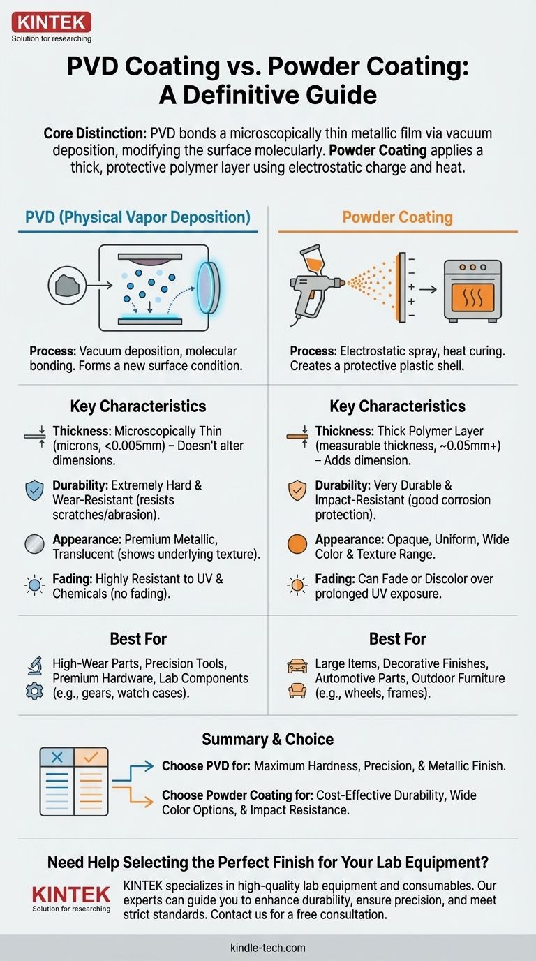 هل PVD هو نفسه الطلاء بالمسحوق؟ اختيار اللمسة النهائية المناسبة لتطبيقك دليل مرئي