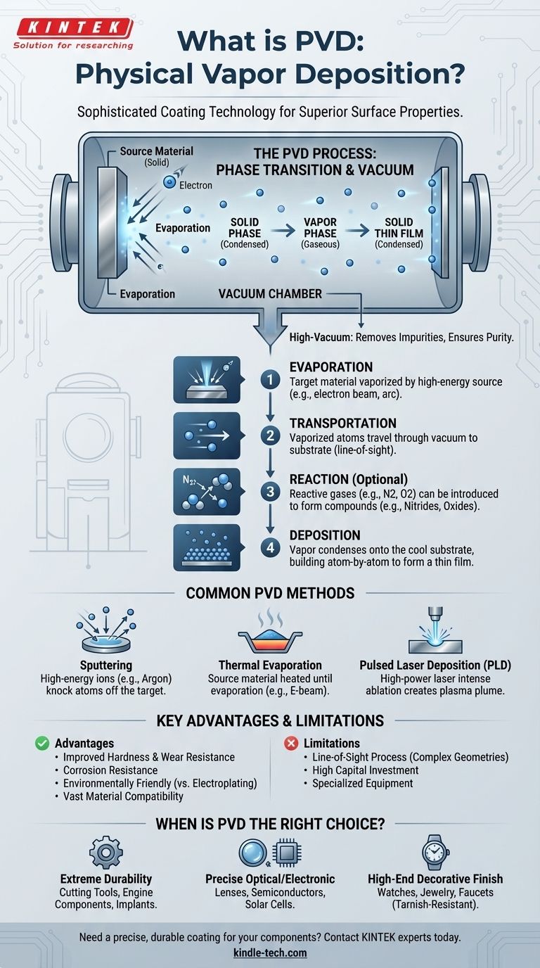 Was ist Physical Vapour Deposition (PVD)? Ein Leitfaden für Hochleistungs-Dünnschichtbeschichtungen Visuelle Anleitung