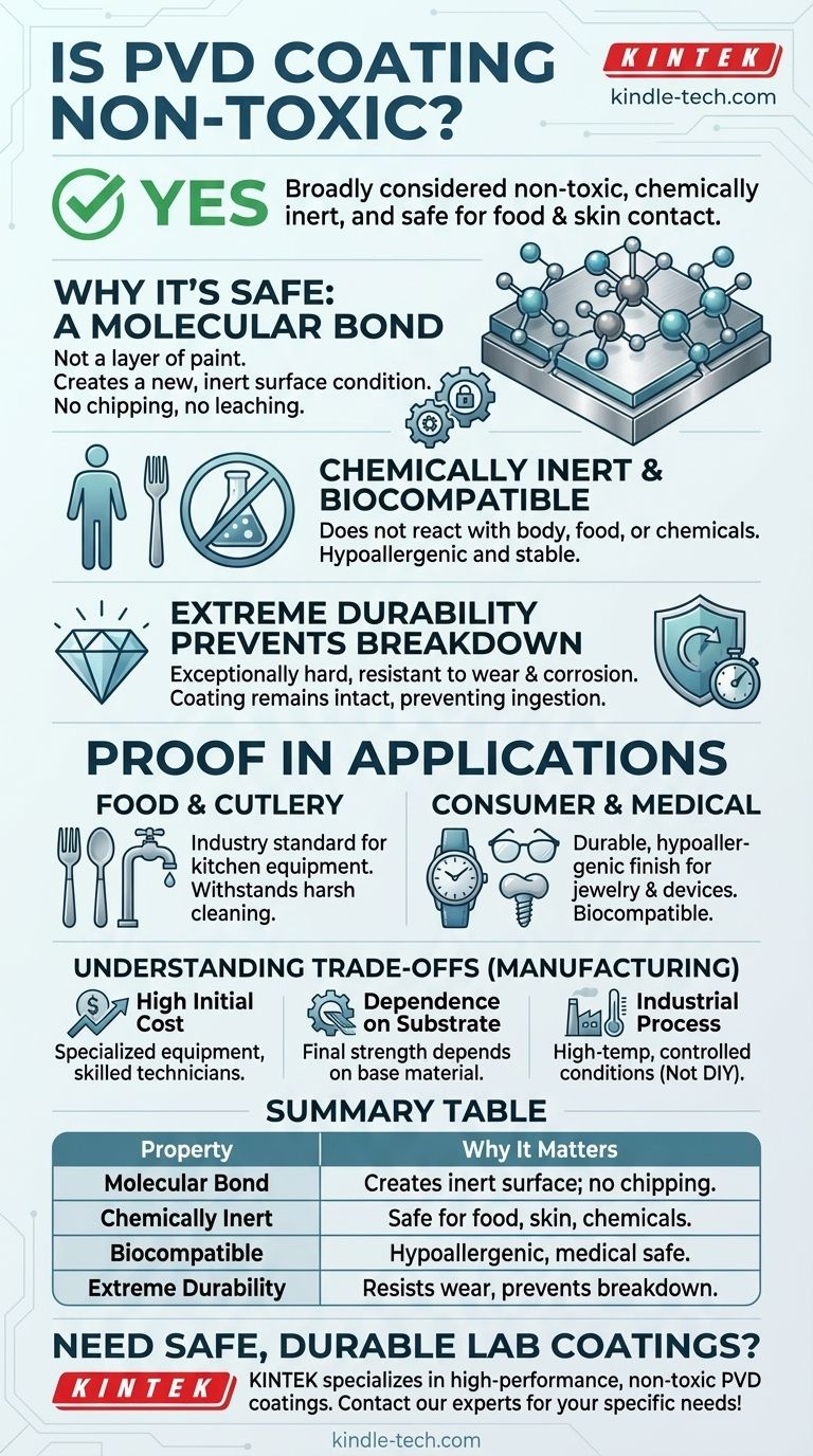 Le revêtement PVD est-il non toxique ? Découvrez la finition sûre et inerte pour l'alimentation et l'usage médical Guide Visuel