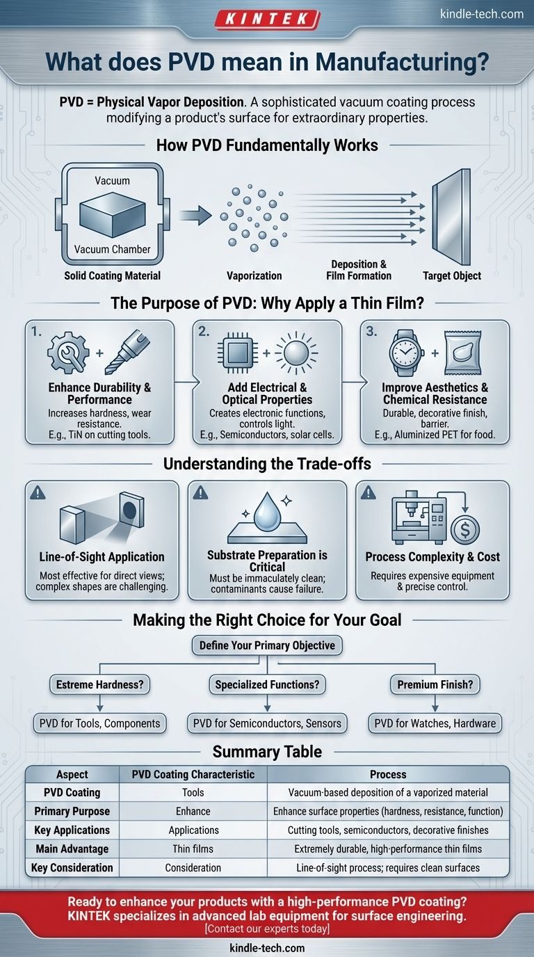 Was bedeutet PVD in der Fertigung? Ein Leitfaden für Hochleistungs-Oberflächenbeschichtungen Visuelle Anleitung