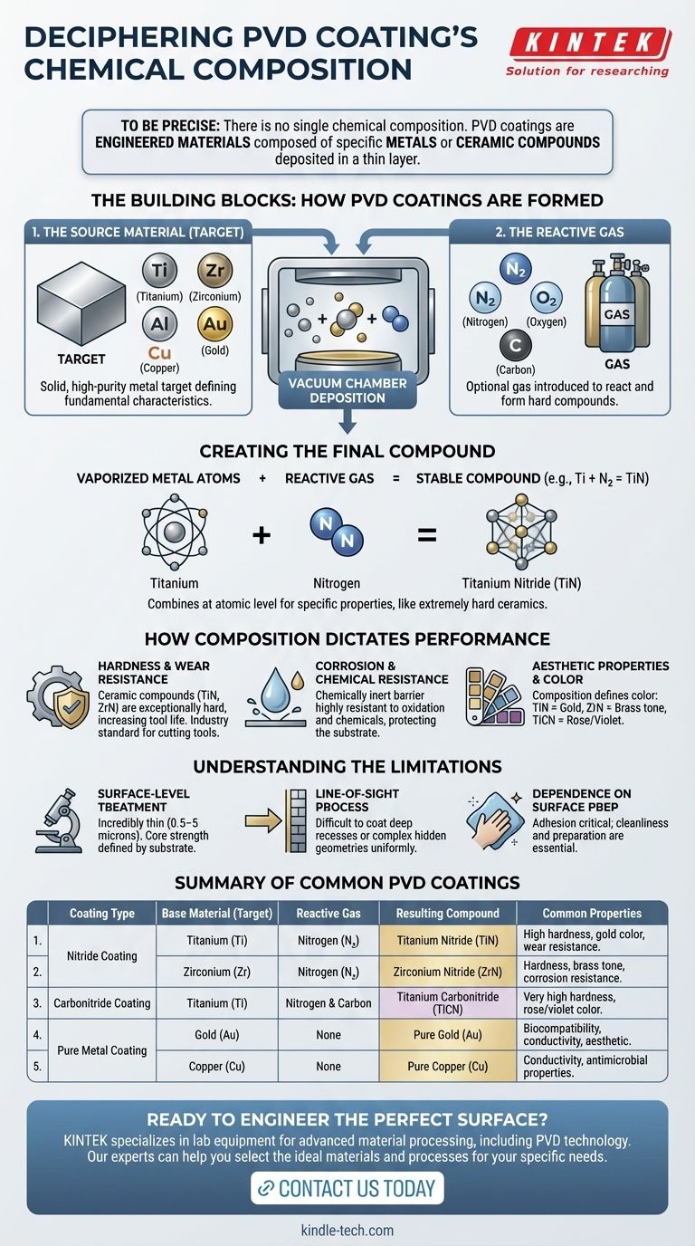 Qual é a composição química do revestimento PVD? Um Guia para Propriedades de Superfície Engenheiradas Guia Visual