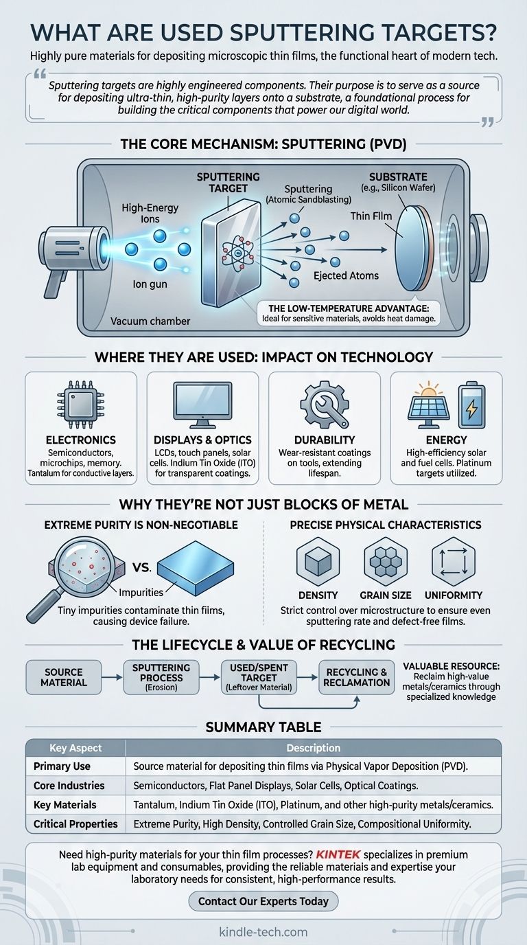 中古スパッタリングターゲットとは何ですか？薄膜技術のための高純度ソース ビジュアルガイド