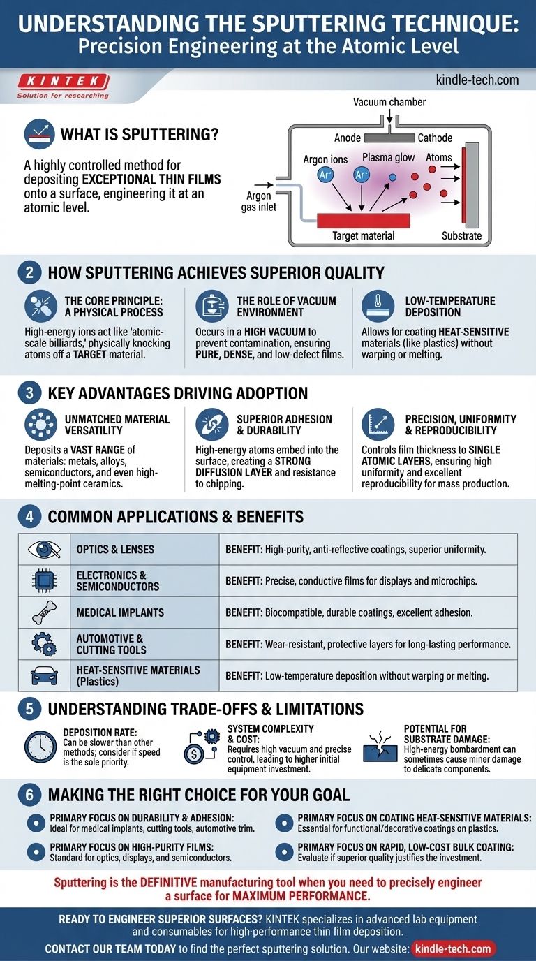 ¿Cuál es la aplicación de la técnica de pulverización catódica? Una guía para la deposición de películas delgadas de alto rendimiento Guía Visual