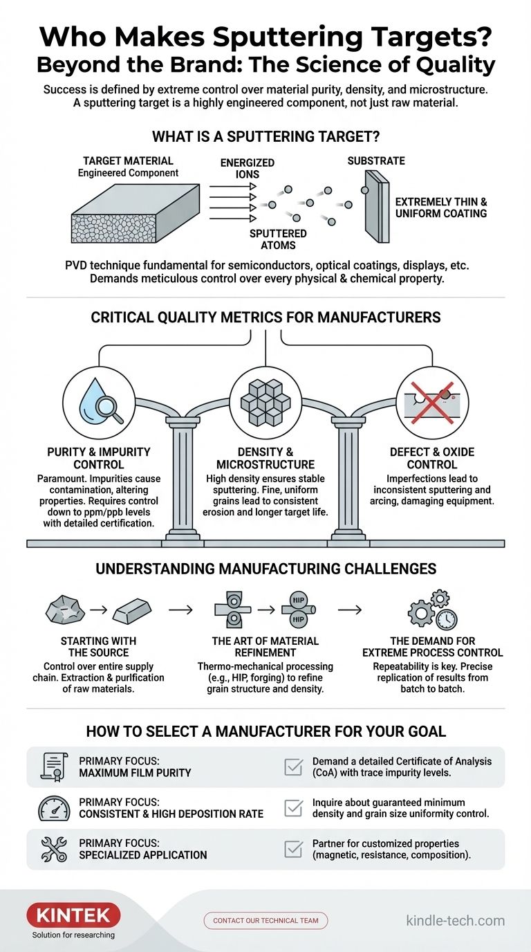 Chi produce i target di sputtering? Scegli un produttore basato sulla scienza dei materiali, non solo su un nome Guida Visiva