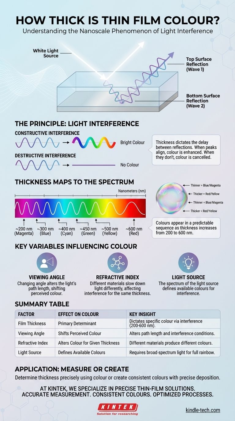 How thick is thin film colour? It's a nanoscale phenomenon of light interference. Visual Guide