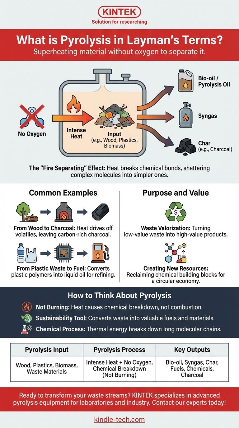 ما هو الانحلال الحراري بعبارات بسيطة؟ تحويل النفايات إلى وقود بالحرارة وبدون أكسجين دليل مرئي