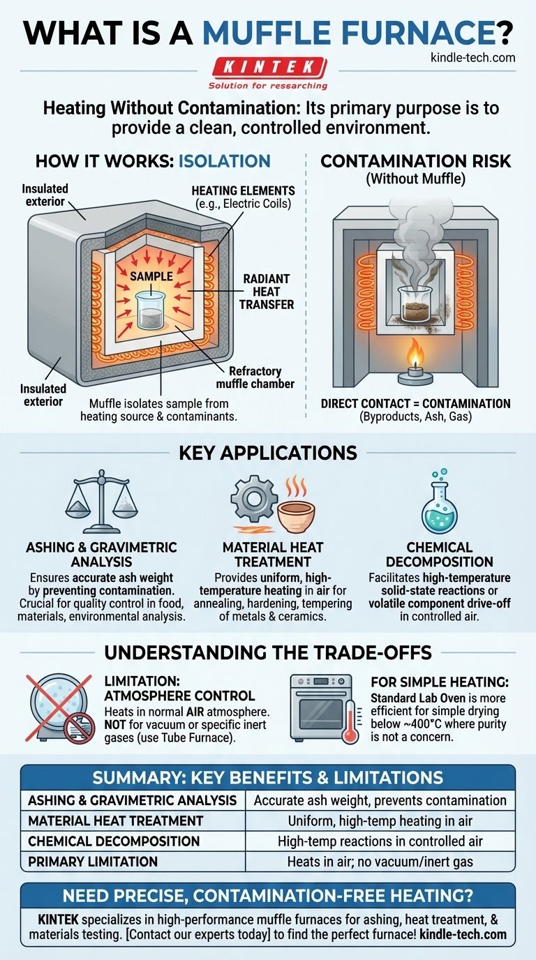 Was ist der Zweck eines Muffelofens? Erzielen Sie hochreines Erhitzen für Ihr Labor Visuelle Anleitung