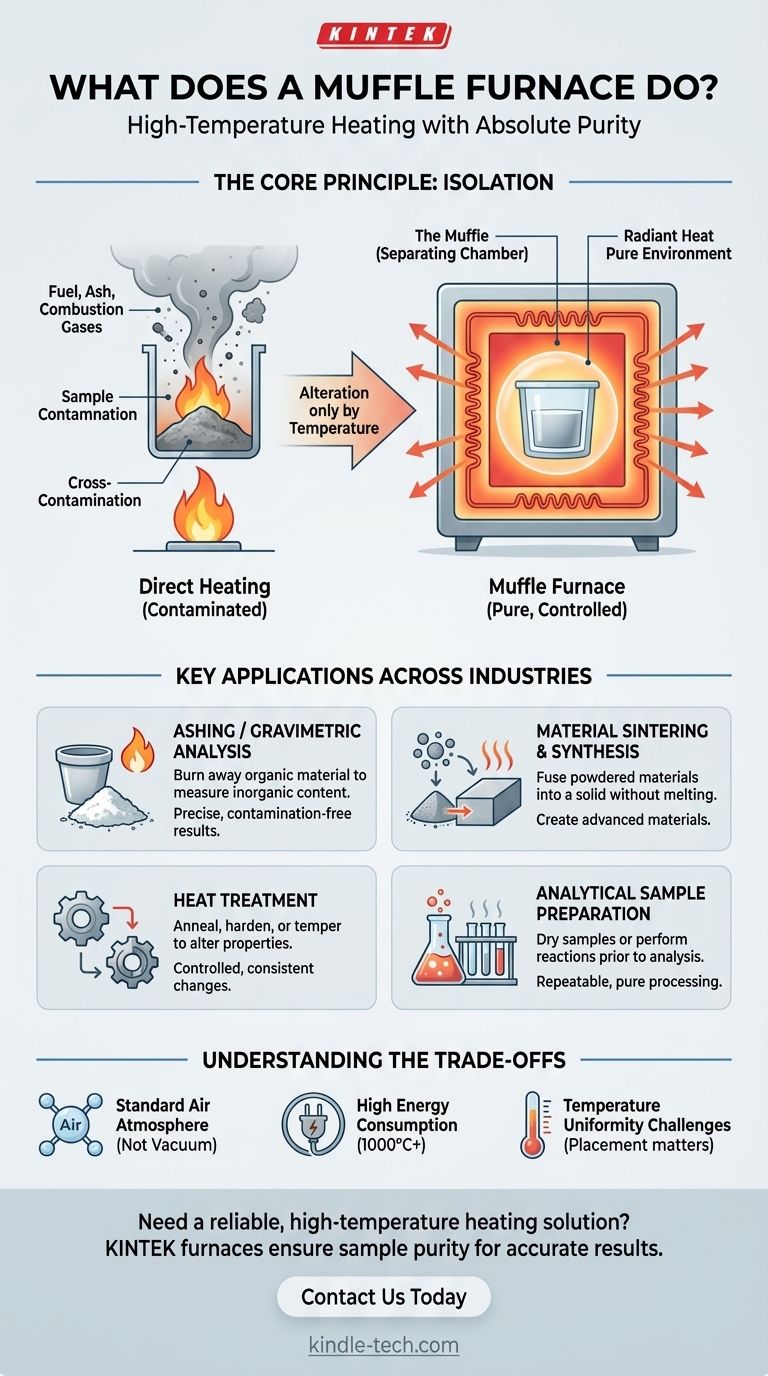 Cosa fa un forno a muffola? Ottenere una lavorazione ad alta temperatura pura e priva di contaminazioni Guida Visiva