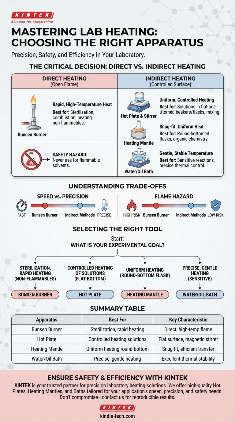 What apparatus is used for heating in a lab? A Guide to Choosing the Right Tool Visual Guide