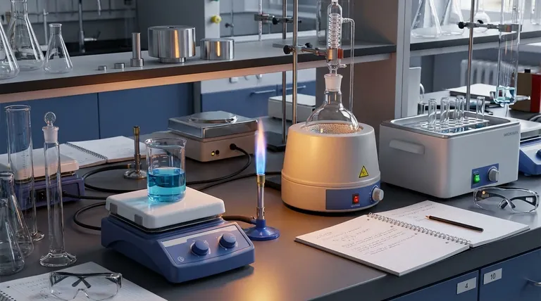 Qual è l'apparecchiatura comune tipica utilizzata per il riscaldamento? Una guida alle piastre riscaldanti, ai bruciatori, ai mantelli riscaldanti e ai bagni termostatici