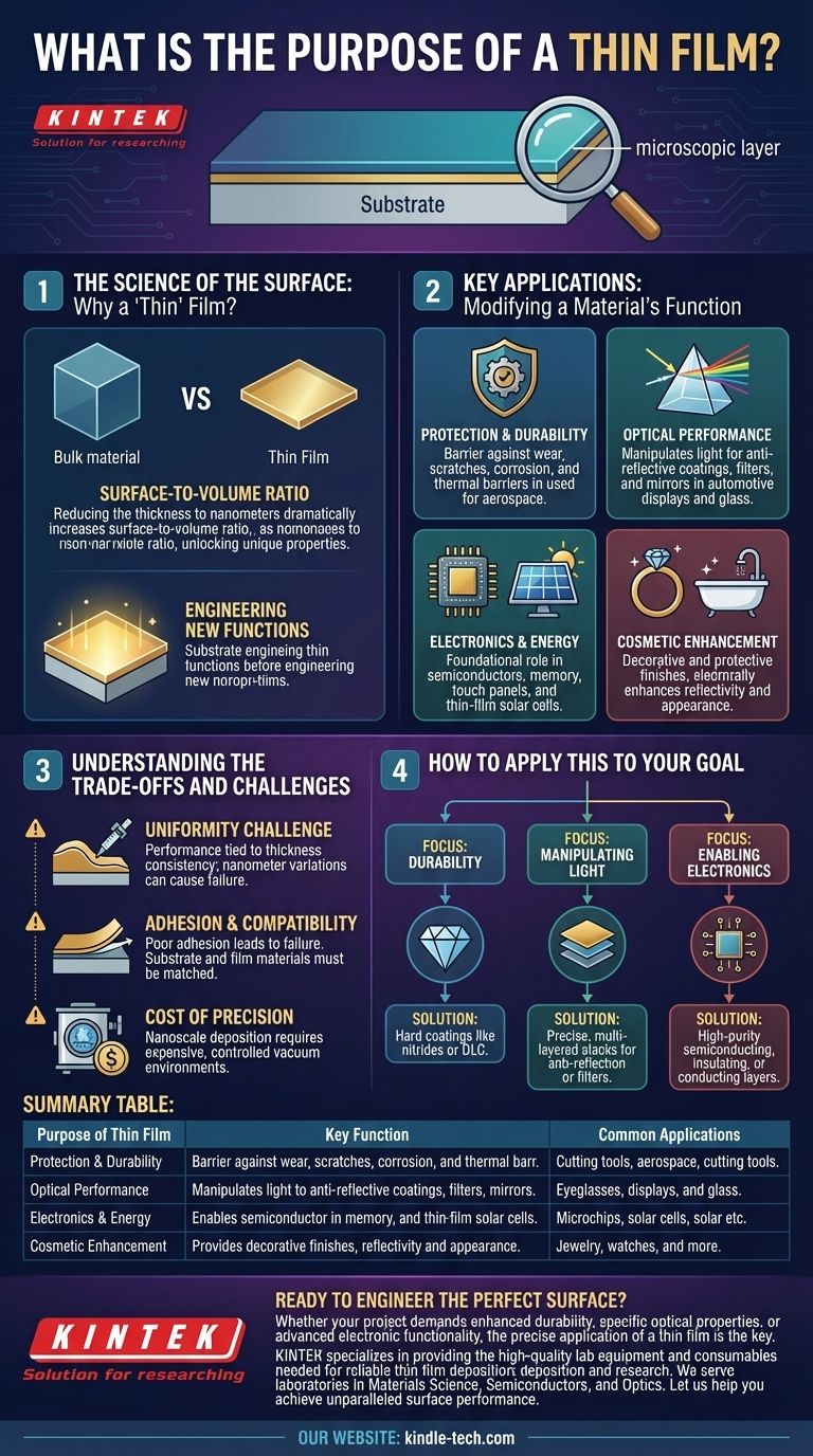 박막의 목적은 무엇인가요? 우수한 성능을 위한 표면 공학 시각적 가이드