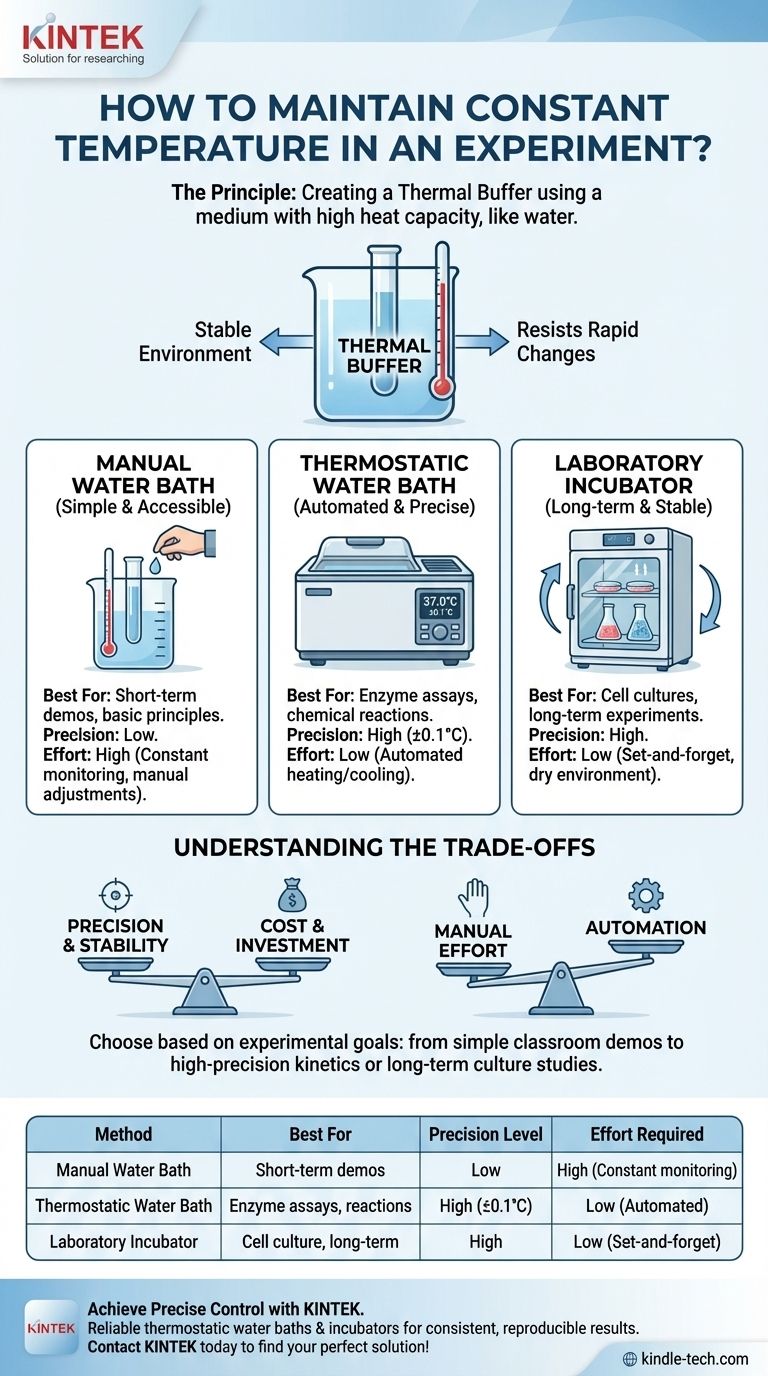 ¿Cómo mantener una temperatura constante en un experimento? Obtenga resultados fiables con un control térmico estable Guía Visual