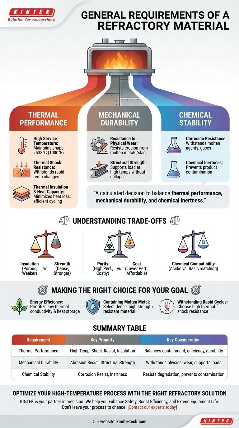 What are the general requirements of a refractory material? Withstand Extreme Heat, Wear, and Corrosion Visual Guide