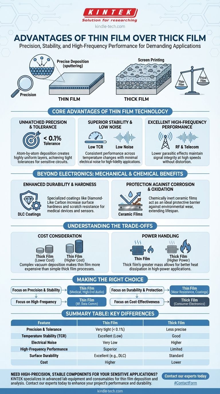 Quali sono i vantaggi del film sottile rispetto al film spesso? Ottieni precisione e stabilità senza pari Guida Visiva