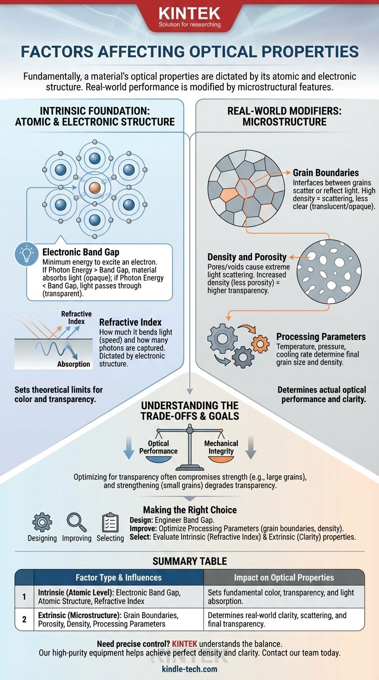 광학 특성에 영향을 미치는 요인은 무엇입니까? 원자 및 미세 구조적 영향 마스터하기 시각적 가이드