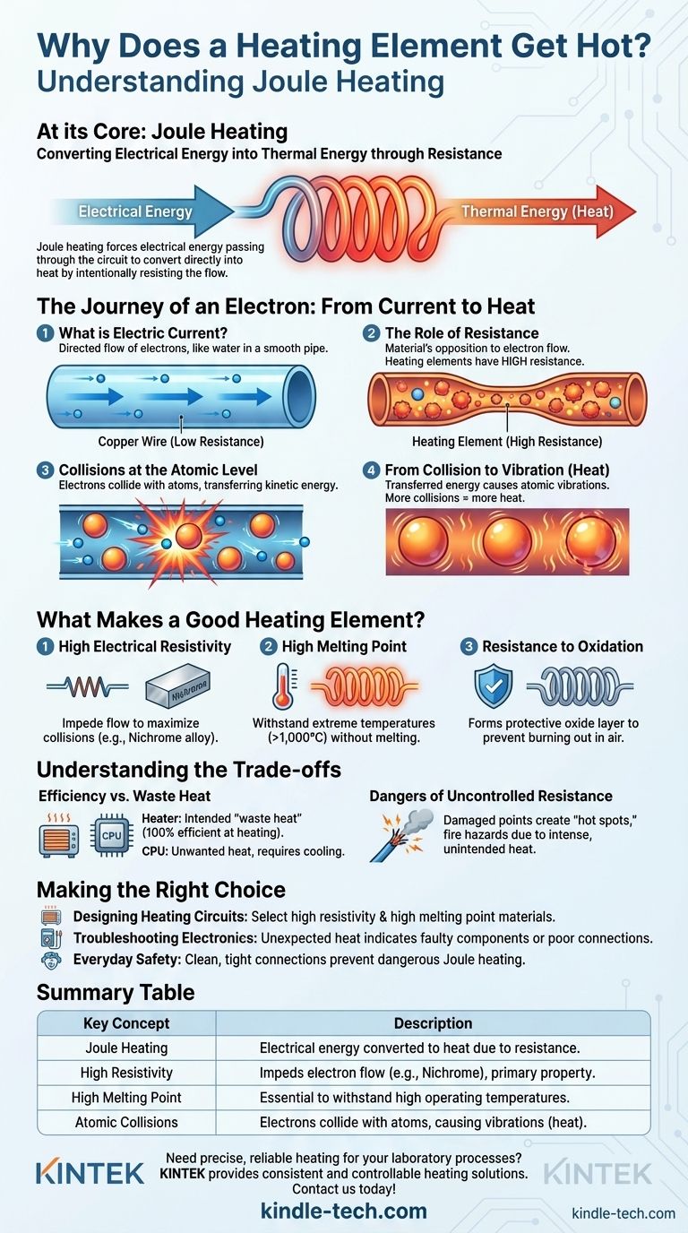لماذا يسخن عنصر التسخين في الدائرة الكهربائية؟ اكتشف علم التسخين الجولي دليل مرئي