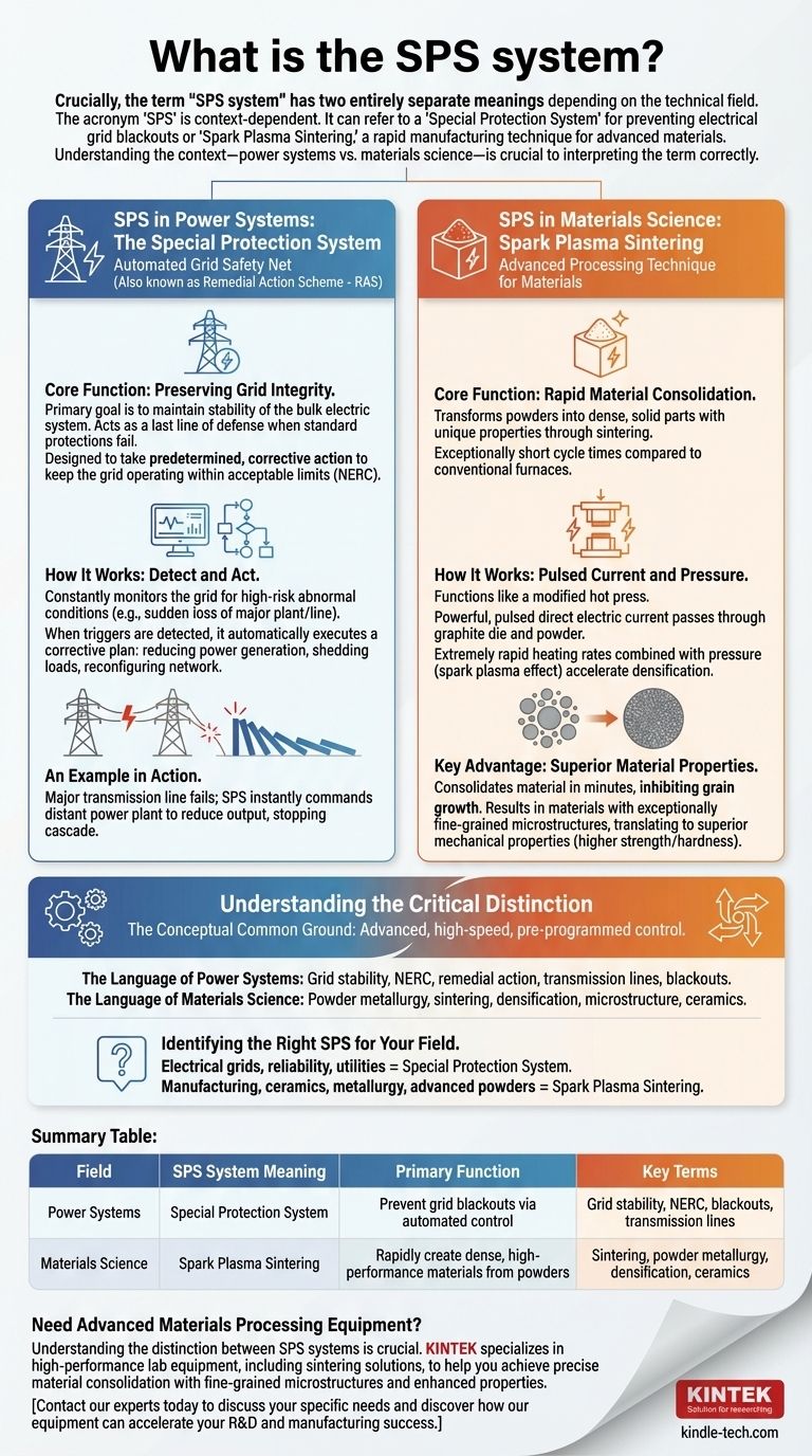 SPS 시스템이란? 특수 보호 시스템 vs. 스파크 플라즈마 소결 가이드 시각적 가이드