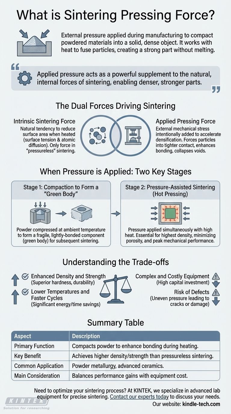 소결 가압력이란 무엇인가요? 최대 부품 밀도 달성을 위한 가이드 시각적 가이드