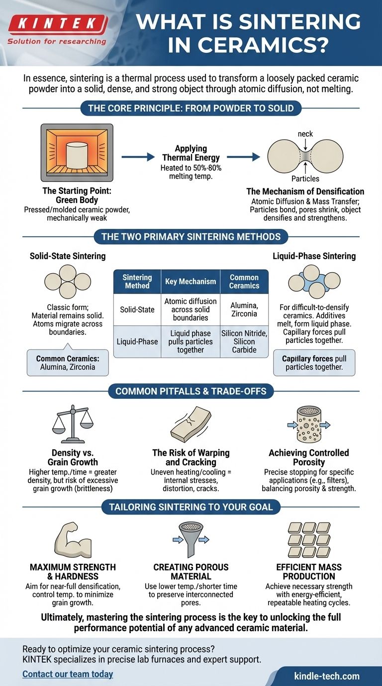 Was ist Sintern in der Keramik? Beherrschen Sie den Prozess für feste, dichte Materialien Visuelle Anleitung