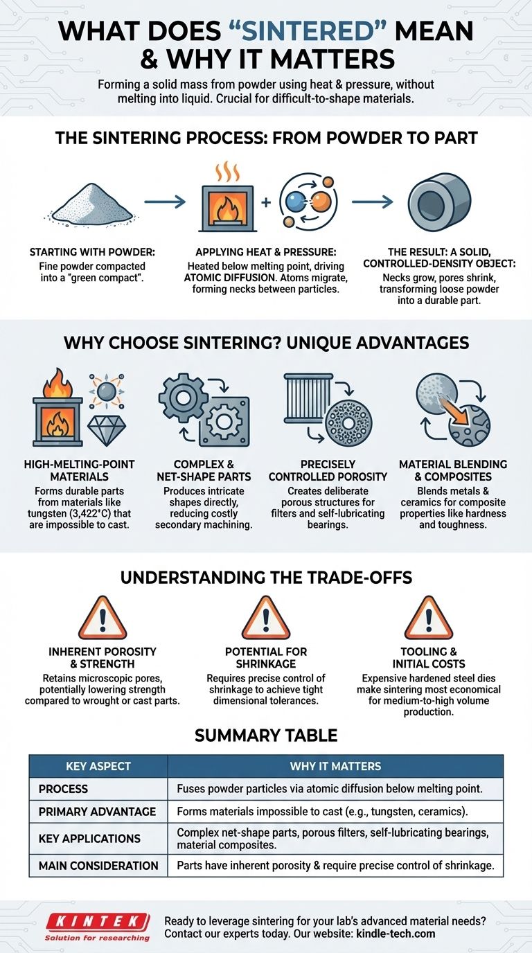 Cosa significa "sinterizzato" e perché è importante capirlo? Sblocca Materiali e Produzione Avanzati Guida Visiva