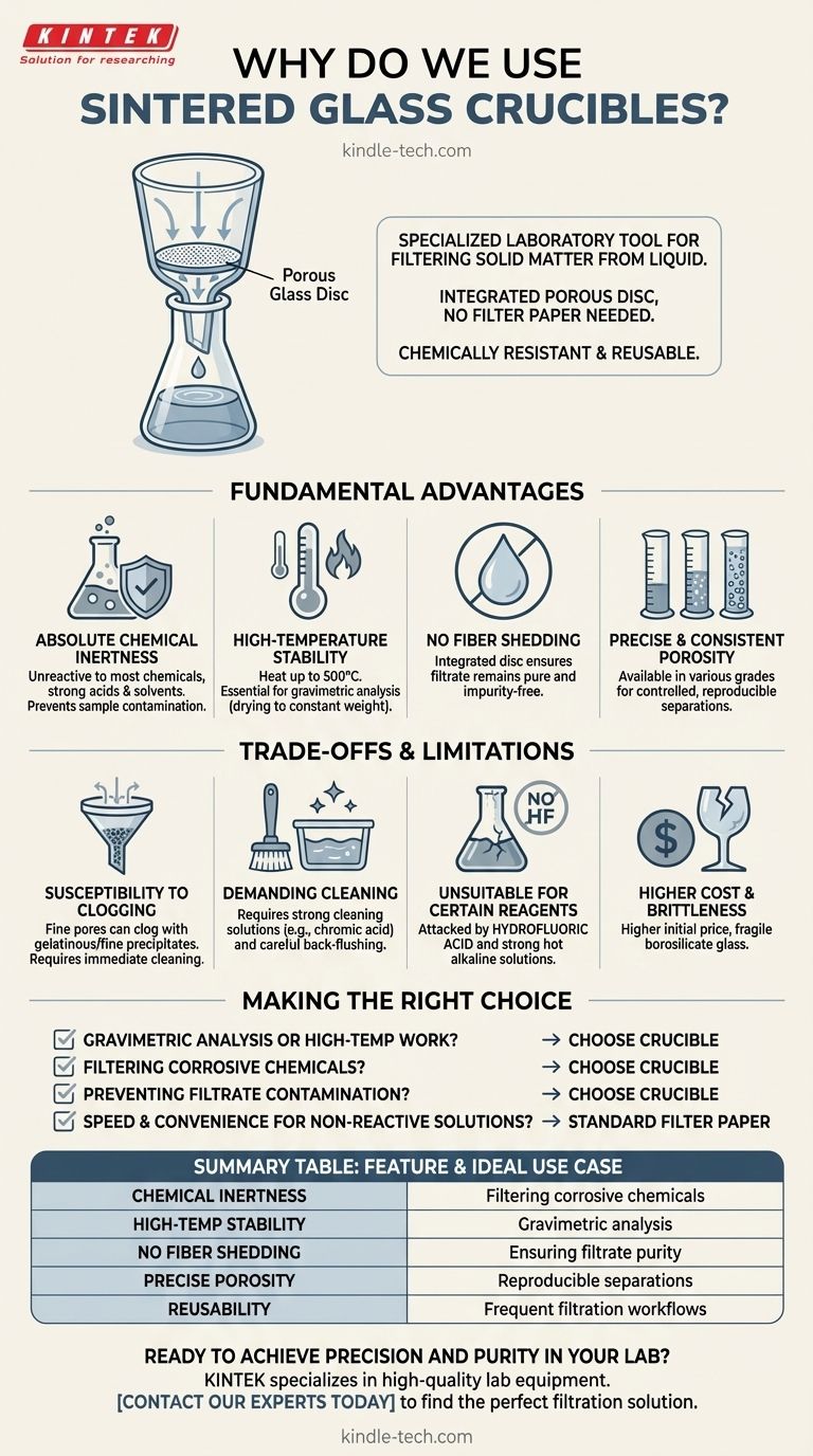 لماذا نستخدم بوتقة الزجاج الملبد؟ للحصول على ترشيح دقيق وعالي النقاء في المختبرات التي تتطلب معايير عالية دليل مرئي