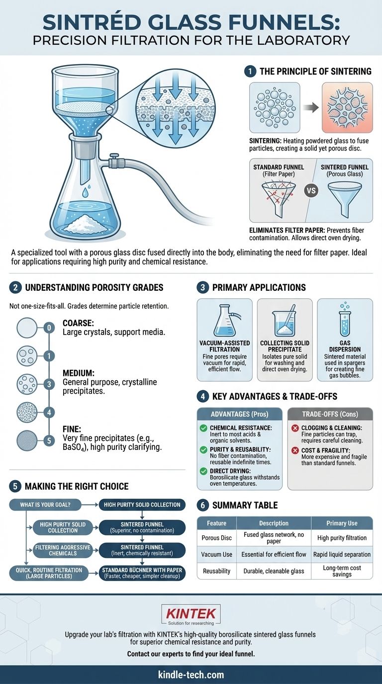 ¿Para qué se utiliza un embudo de vidrio sinterizado? Logre una filtración de alta pureza en su laboratorio Guía Visual