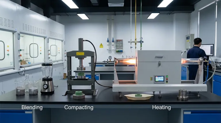 三段階焼結プロセスとは何ですか?ブレンド、成形、加熱のガイド
