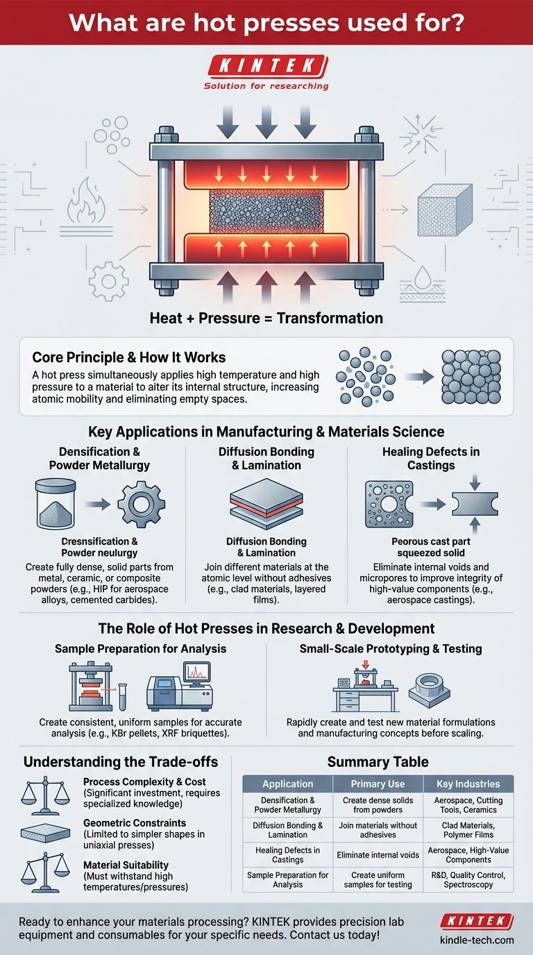 핫 프레스는 무엇에 사용됩니까? 열과 압력으로 재료 변형 시각적 가이드
