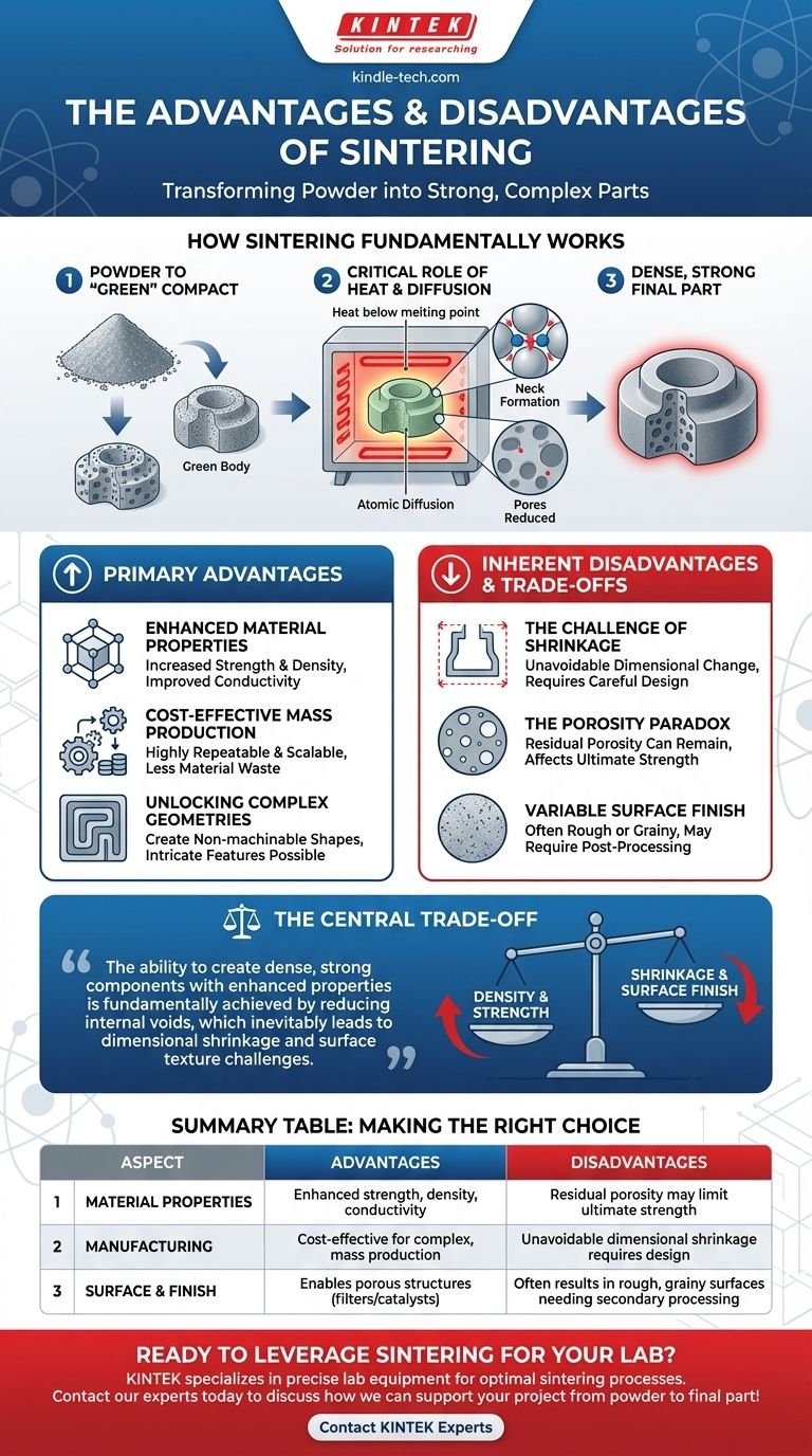¿Cuáles son las ventajas y desventajas del proceso de sinterización? Consiga piezas fuertes y complejas con materiales de alta temperatura Guía Visual