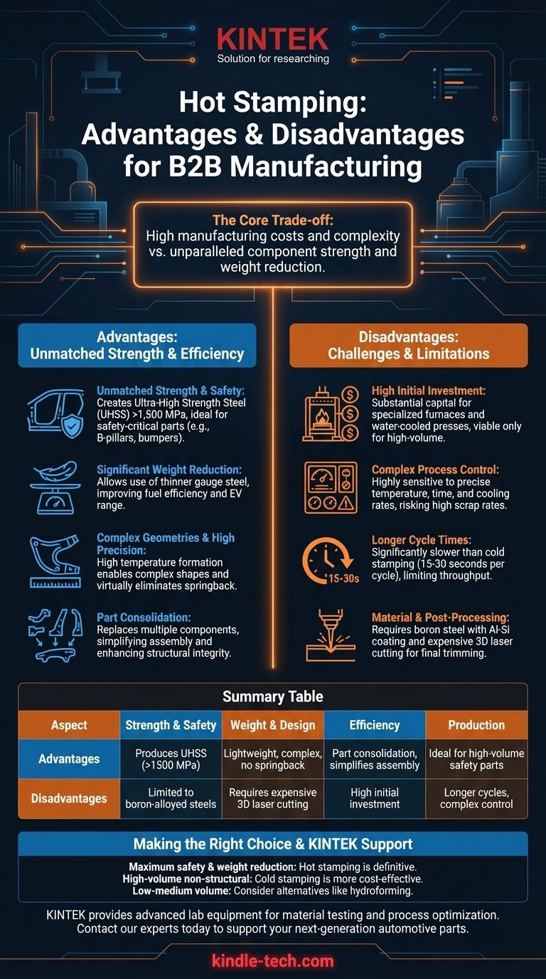 핫 스탬핑의 장점과 단점은 무엇인가요? 자동차 부품의 초고강도 실현 시각적 가이드