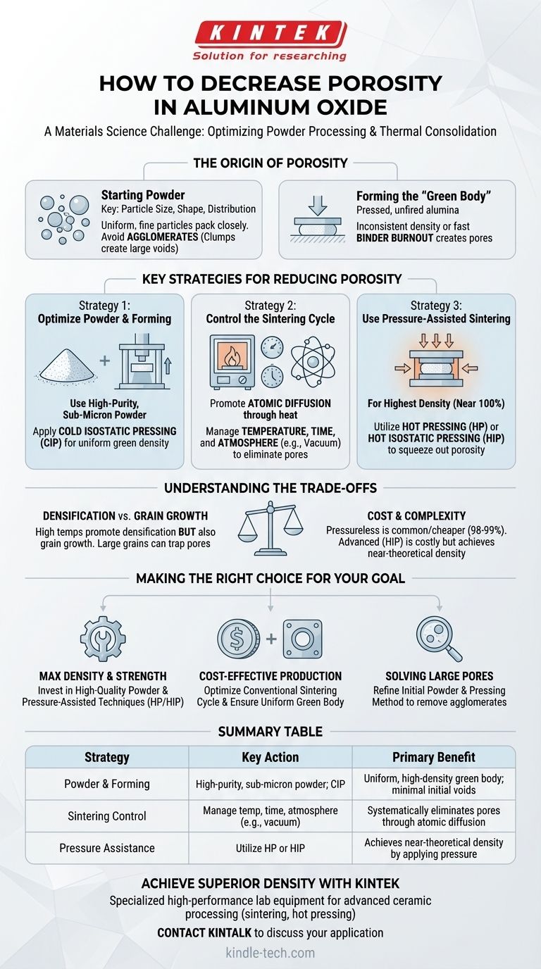 Comment réduire la porosité dans l'oxyde d'aluminium ? Maîtriser la poudre et le frittage pour une densité maximale Guide Visuel