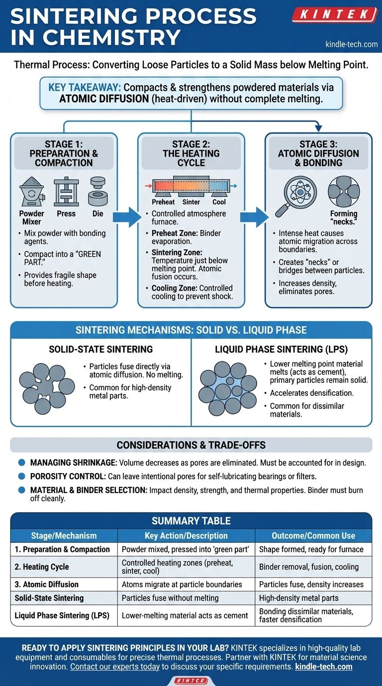 化学における焼結プロセスとは？固相融合への段階的ガイド ビジュアルガイド